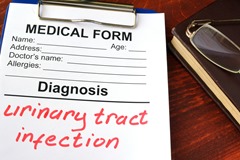 Medical form with diagnosis Urinary tract infection.